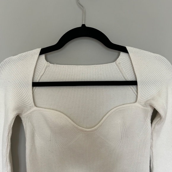 White Sweetheart Long Sleeve Top - Picture 2 of 4